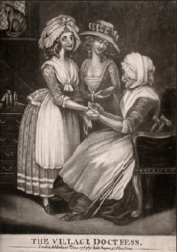 Painting of the village doctress - contents described in accompanying text.