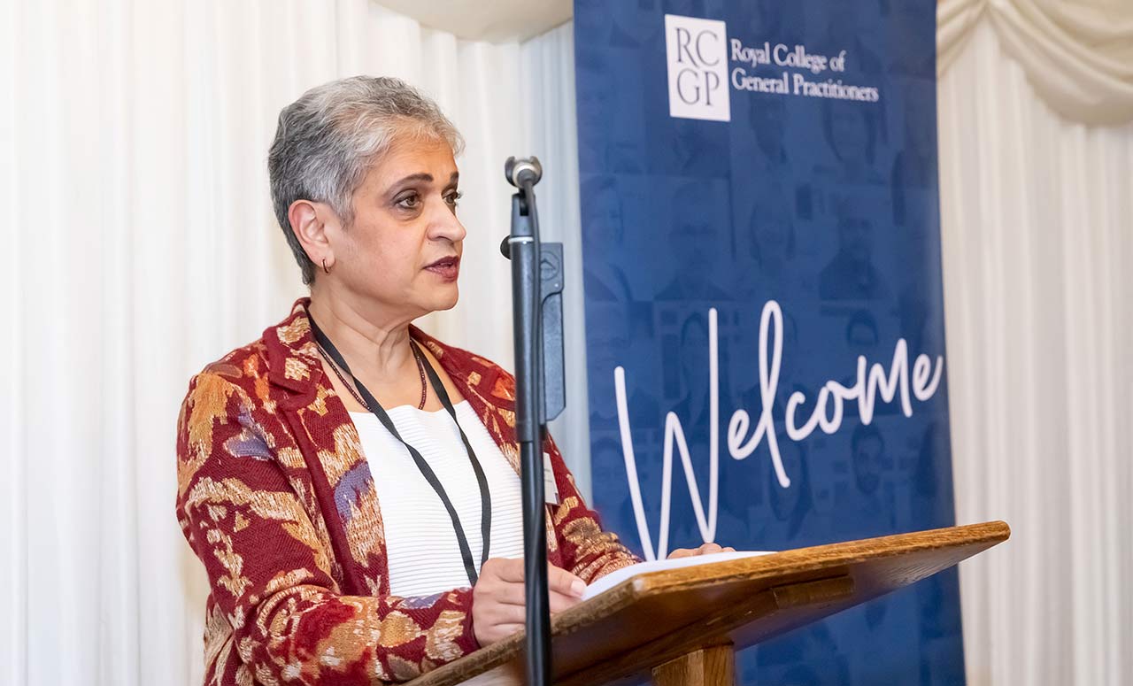 RCGP Chair Professor Kamila Hawthorne addresses attendees at an event in January.