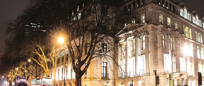 30 Euston Square building lit up at night