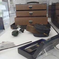 Photo of Mary Richmond Ellis's things in a clear case 