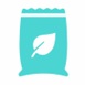 Teal compost bag icon