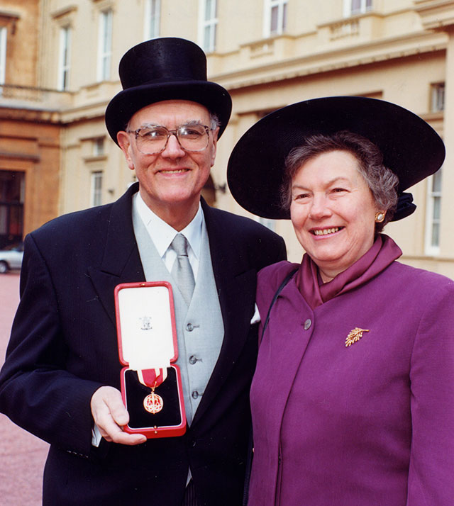 Sir Denis Pereira Gray receiving his knighthood