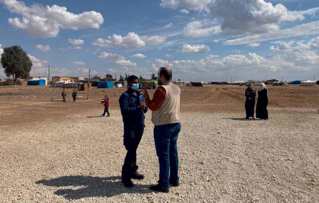 Dr De Silva at a camp in rural Rukka, Syria.