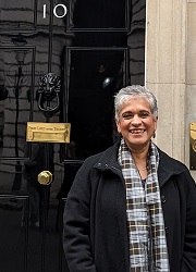 RCGP President Kamila Hawthorne outside 10 Downing Street