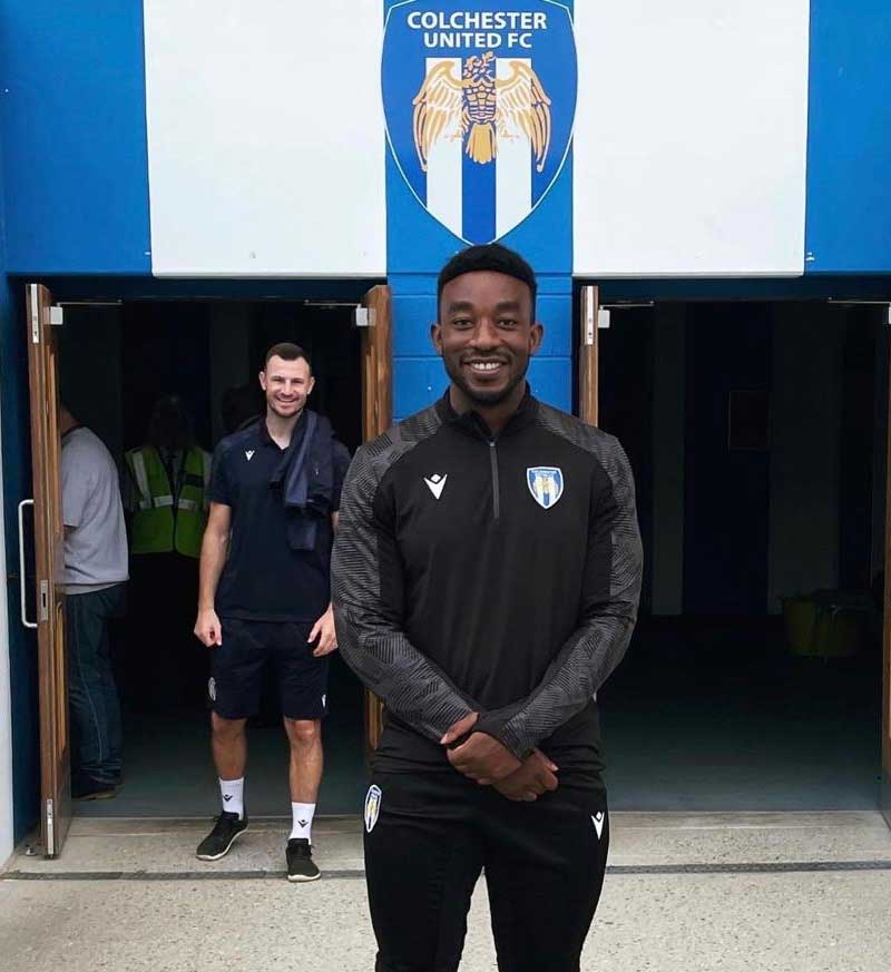 A photo of Dr Amos Ogunkoya at Colchester United FC football stadium